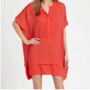 Diane von Furstenberg Size S Vintage Coral Kaftan Tunic Oversized Dress
